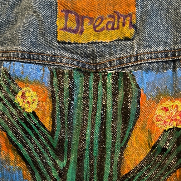 🌵Fall Hand Painted Blue Jean Jacket🌻 - Picture 2 of 3